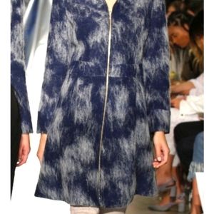 Navy/gray 100% Mohair Wool Coat